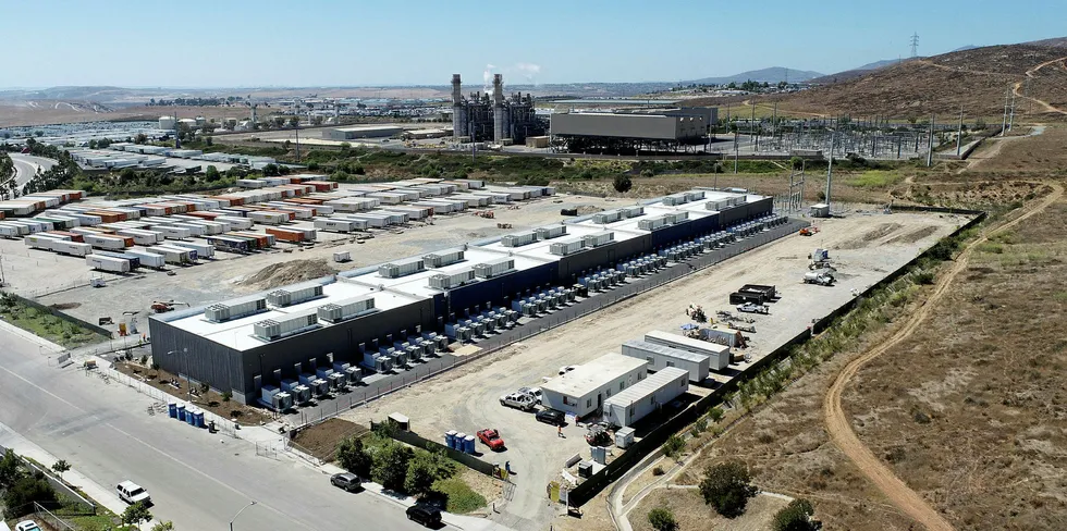 An aerial view of the 250MW Gateway Energy Storage project in California.