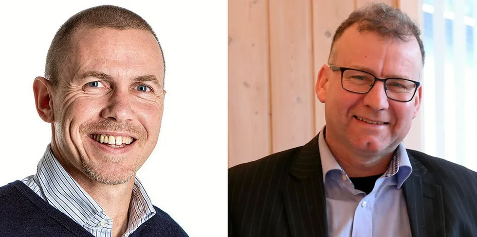 I Skjåk Energi overtar Per Rune Storødegård (til v) etter Lars-Egar Haugen som daglig leder.