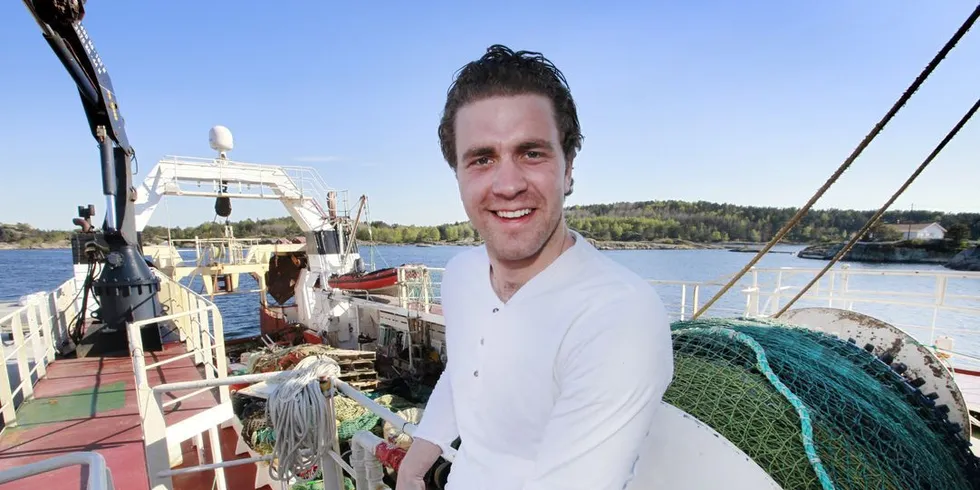 Carl Aamodt, fisker i Søgne. Arkivfoto: Nicolay Prebensen.