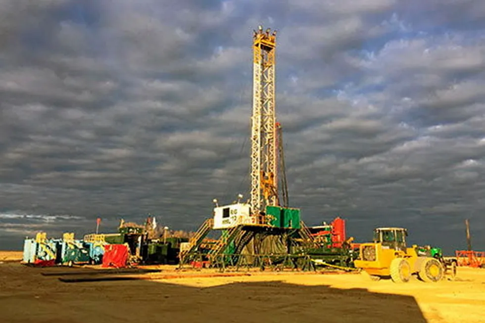 A test drilling rig for natural hydrogen.