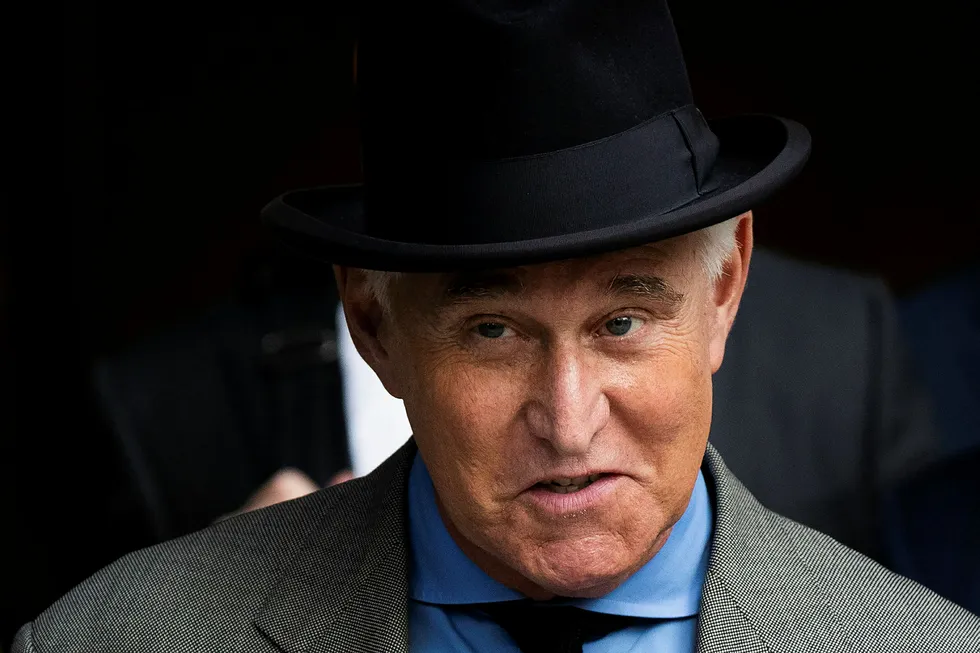 Roger Stone, her fotografert i november i fjor, er dømt til fengsel for mened og påvirkning av vitner.