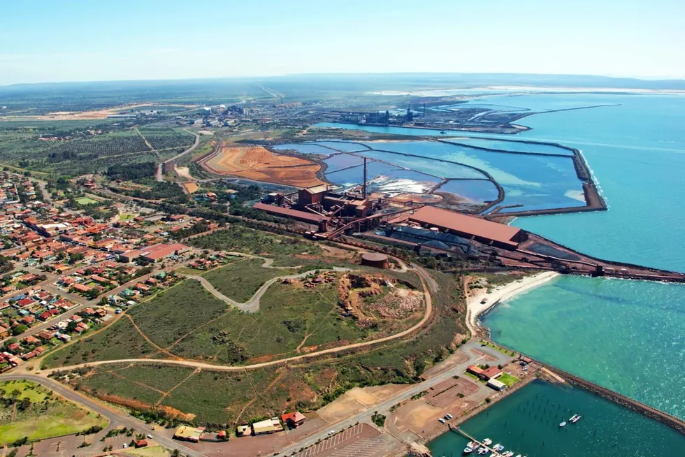 Aerial photograph of the Whyalla steelworks in South Australia
