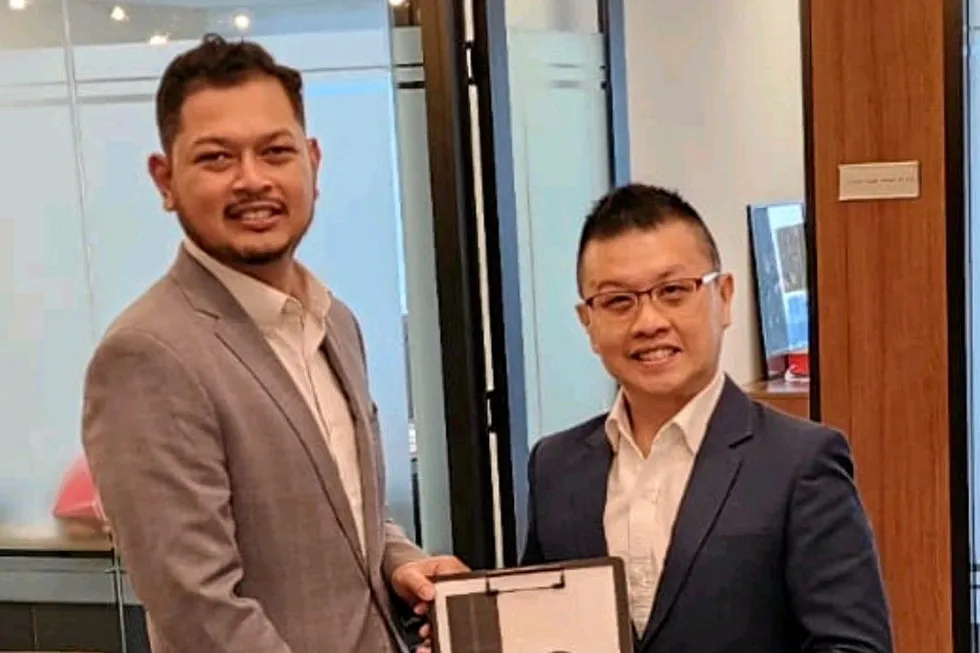 Mohammad Shahil, chairman of Semarak Renewable Energy, and Willy Lim, partner at Capitale Ventures.