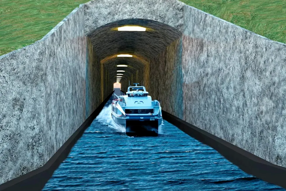 . Stad skipstunnel.
