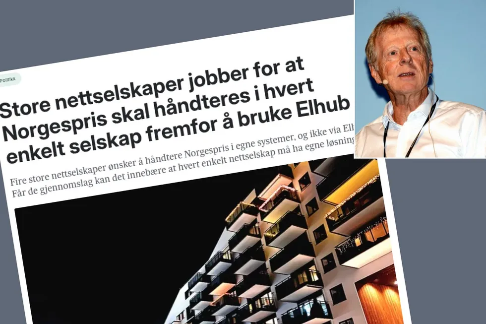 – En taktisk, kostnadsdrivende og dårlig løsning for AS Norge, skriver Knut Lockert (innfelt) om de store nettselskapenes forslag å håndtere Norgespris i KIS-systemer.