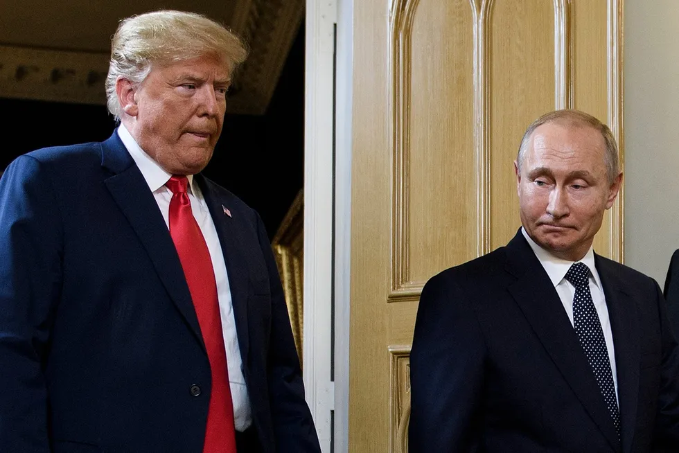 Trump og Putin i 2018. Vil de avgjøre Ukrainas fremtid på egen hånd?