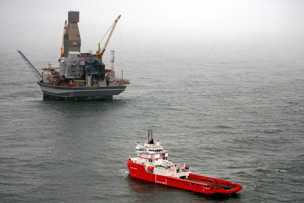 At sea: the Orlan oil platform at the Sakhalin 1 project offshore Russia’s far east.