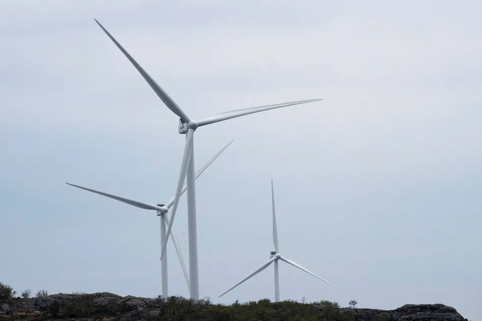Vindmøller i Eigersund kommune i Rogaland.