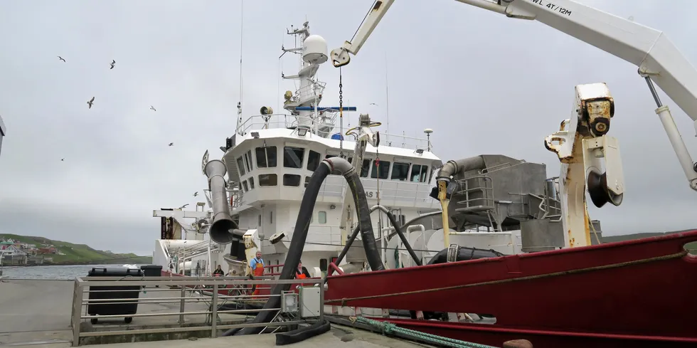 «Tommas T», en av Vardin Pelagic sine fire pelagiske trålere. Færøyene har fortsatt åpning til det russiske markedet som eneste nasjon rundt Nord-Atlanteren.