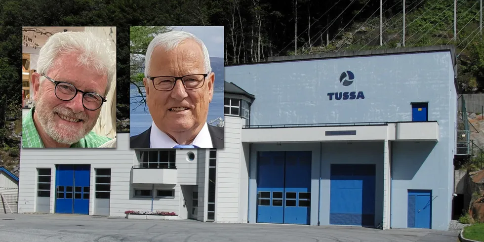 Bør Herøy kommune selge eierandelen i Tussa? Det blir nå en sak i valgkampen. Leif Aarflot (t.v.) og Tor Sindre Steinsvik er uenige om det kan være en god idé å selge kommunens eierpost i Tussa Kraft.