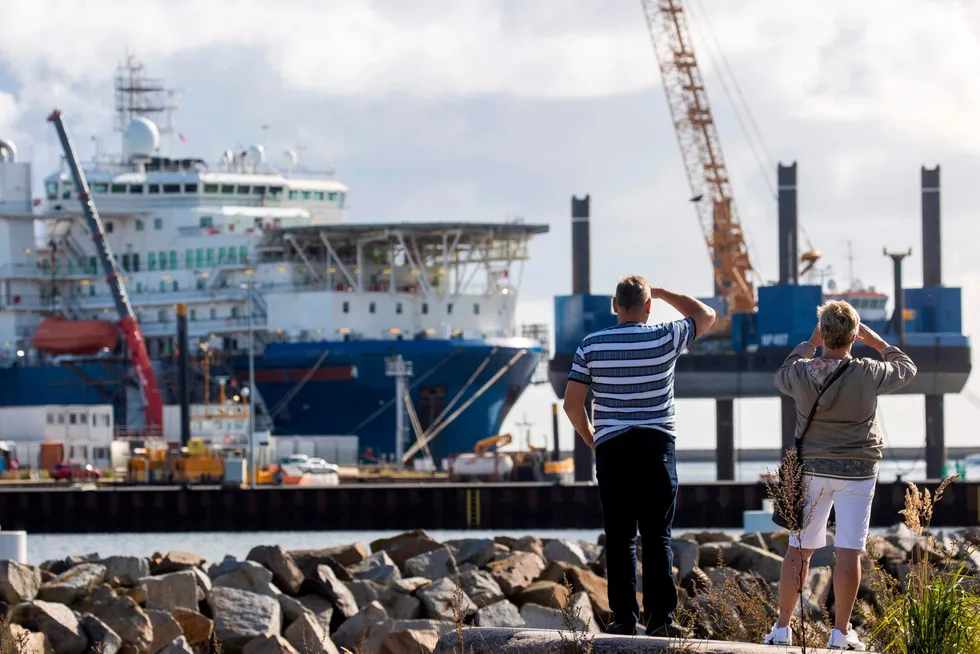 Time out: Russian pipelay vessel Akademik Chersky in Germany during upgrades to its positioning systems last year