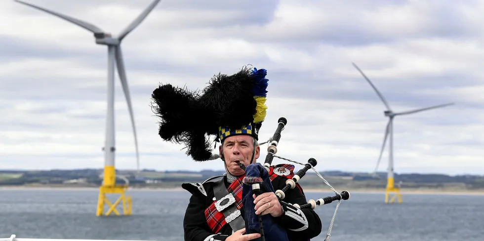 Piper Norman Fiddes attends the opening of The European Offshore Wind Deployment Centre located in Aberdeen Bay.