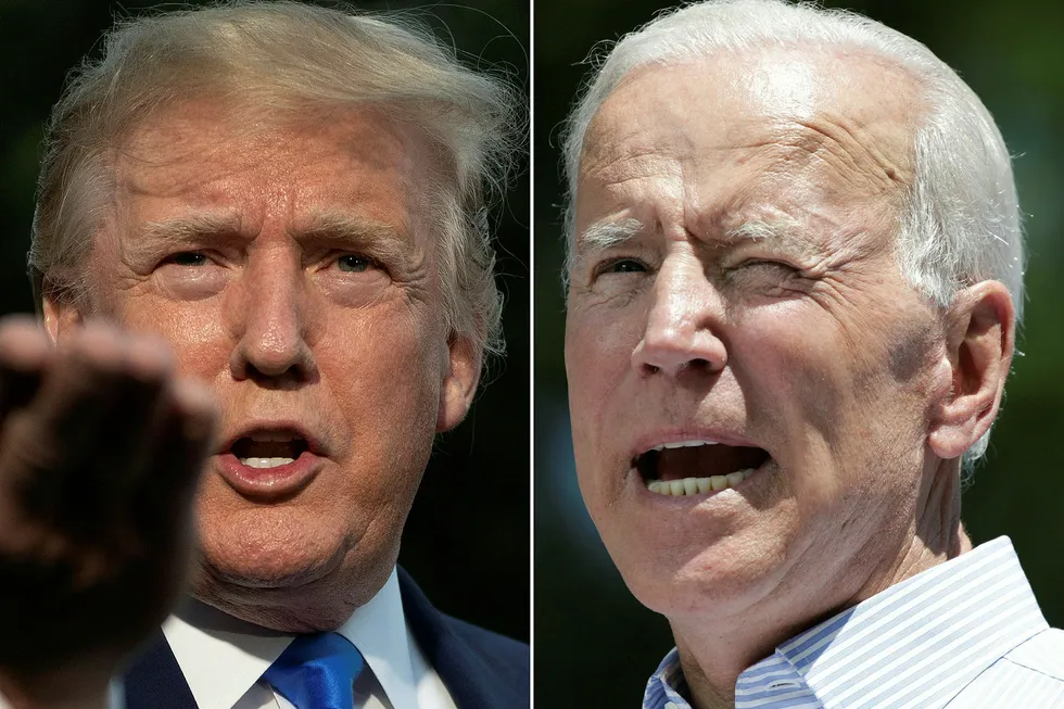 USAs president Donald Trump og demokratenes presidentkandidat Joe Biden.