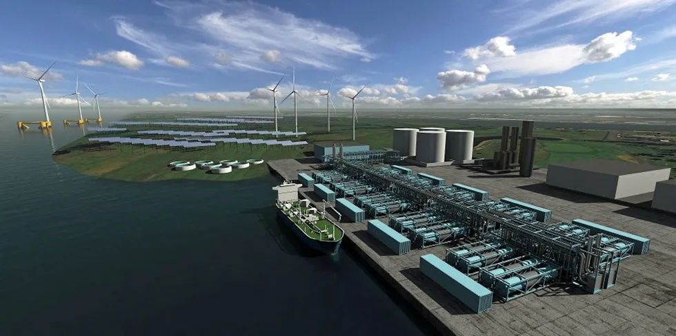 Omtrent slik kan en grønn hydrogen-fabrikk se ut.