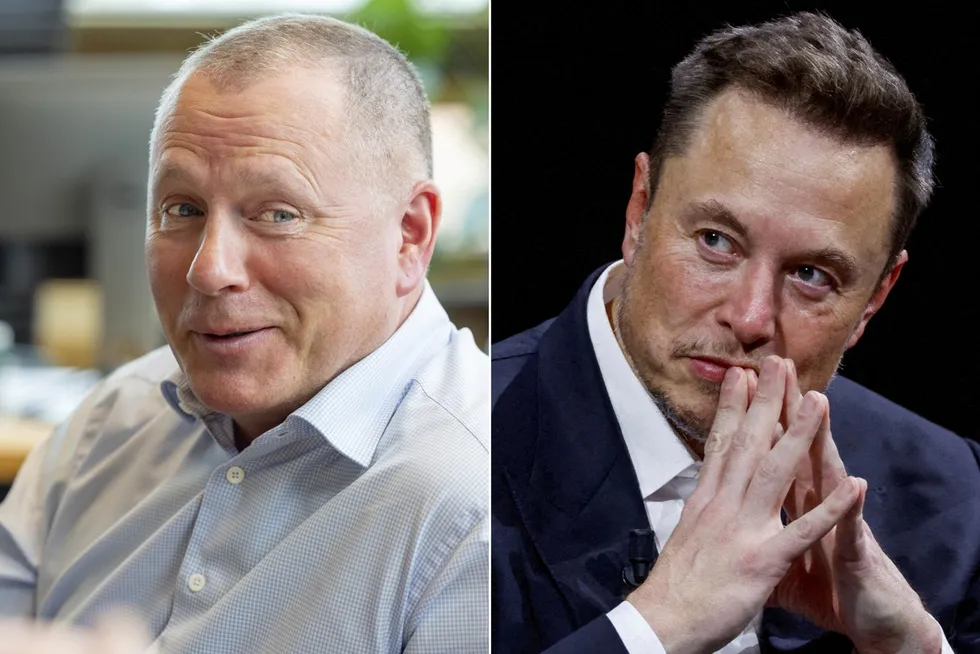 Nicolai Tangen og Elon Musk.