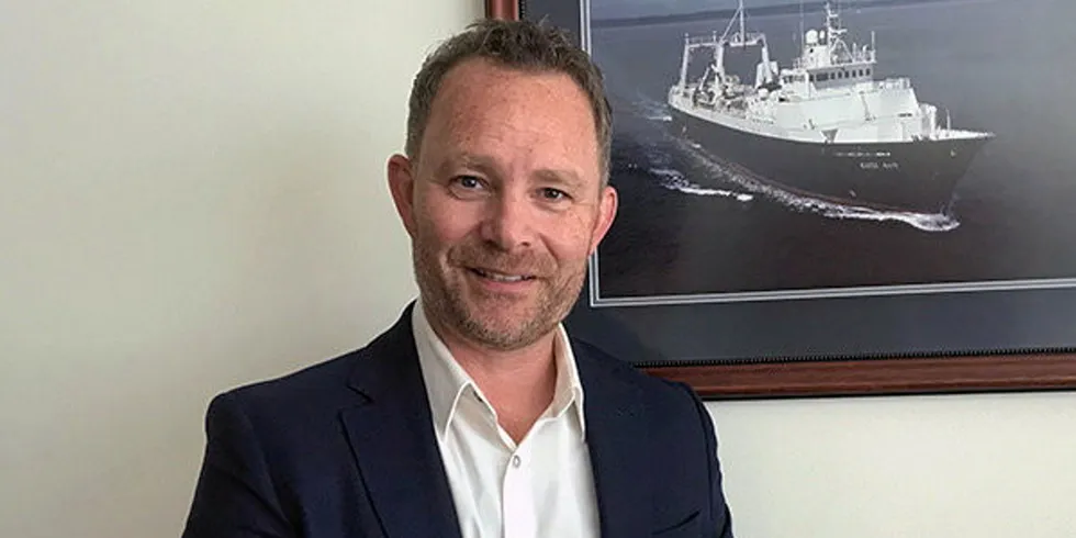 Rasmus Sorensen, executive vice president of global sales at American Seafoods presented data on Alaska pollock at the Groundfish Forum held in Seattle in October.