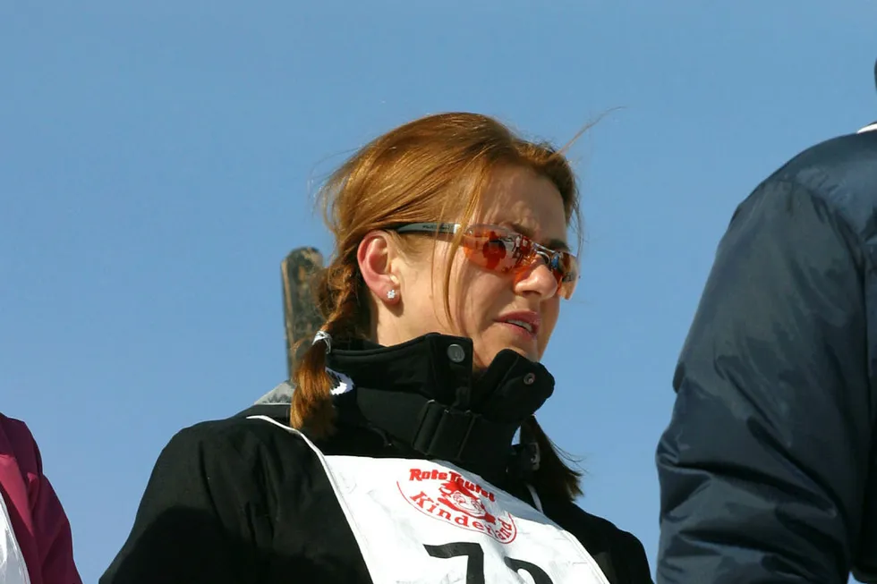 Styreleder Monica Staff er fornøyd med utviklingen i Resett. Her i skibakken i Kitzbühel i forbindelse med Orkla Enskildas årlige tur med investorer.