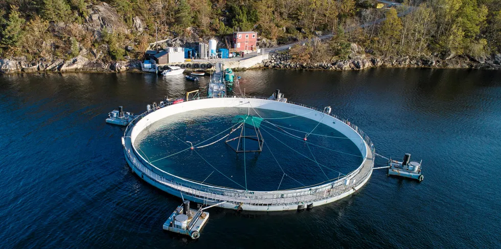 Mowi's Neptune tank installed in Norway.