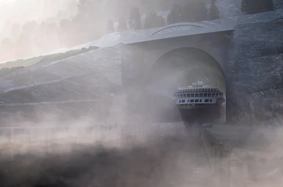 Tunnelinngangen i Moldefjorden.