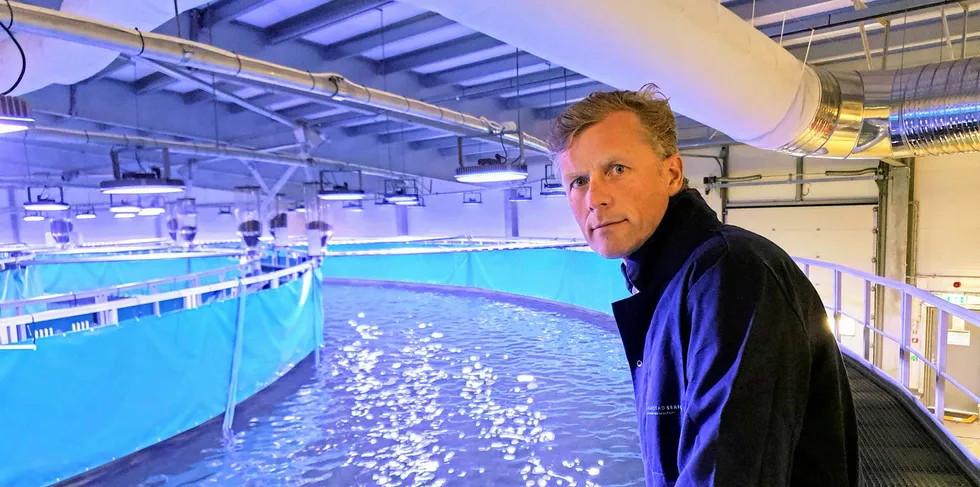 Bernt-Olav Røttingsnes er konsernsjef i Nordic Aquafarms, som blant annet eier Fredrikstad Seafood. Her på anlegget i Fredrikstad.