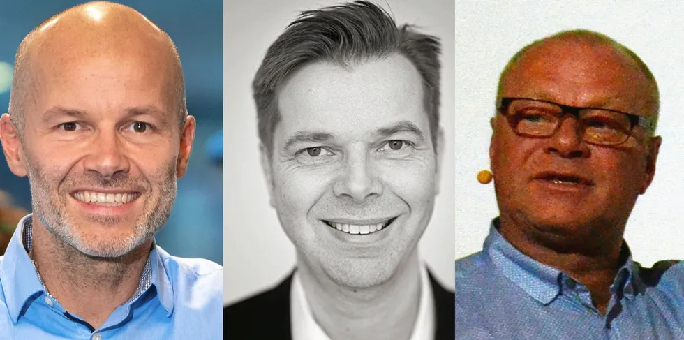 Det er like før de nye fastprisene blir tilbudt næringslivet. Bransjen har disse anbefalingene til sine bedriftskunder. Fra v: Simen Armond (Volte), Lorents Hansen (Energi Salg Norge) og John Brottemsmo (Kinect).