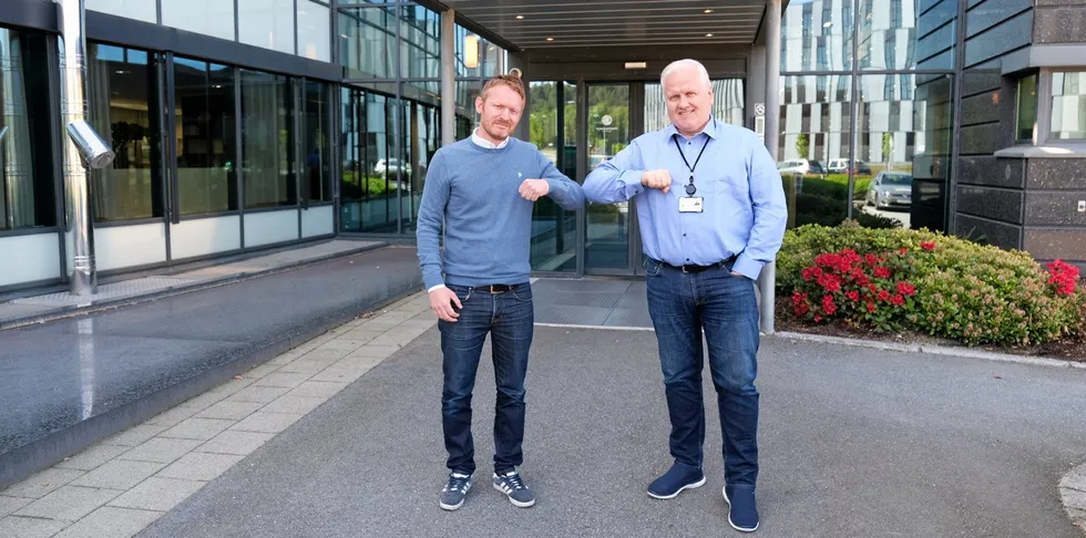 . Andreas Heskestad og Trond Severinsen tv, Stiim Aqua Cluster starter eksportprogram, Eksport i kikkerten.