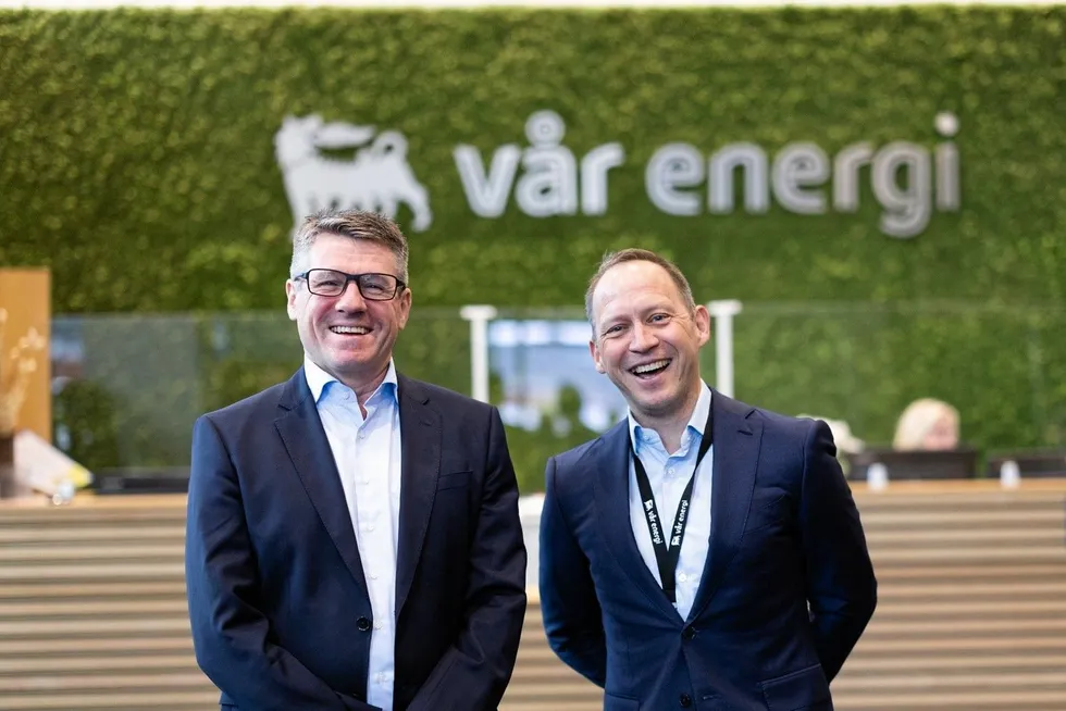 Vaar Energi chief executive Nick Walker (left) and chief operating officer Torger Rod