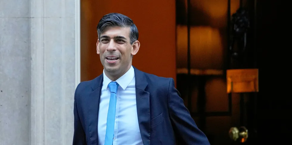 Store penger skal tilkomme britisk atomkraftindustri i tiårene framover, ifølge overordnende planer fra regjeringen. Bildet viser statsminister Rishi Sunak.