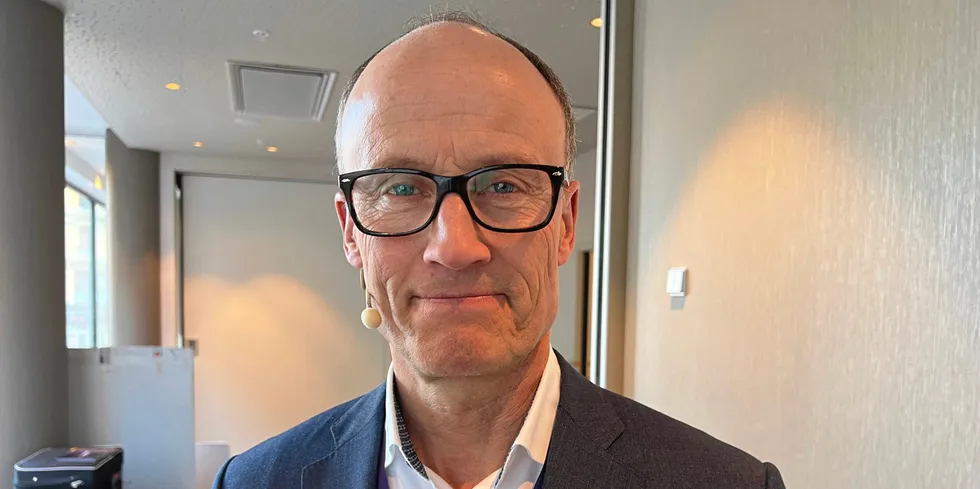 Strømnettutvalgets leder Nils Kristian Nakstad på Energi Norges Vinterkonferanse 2022 i Oslo.