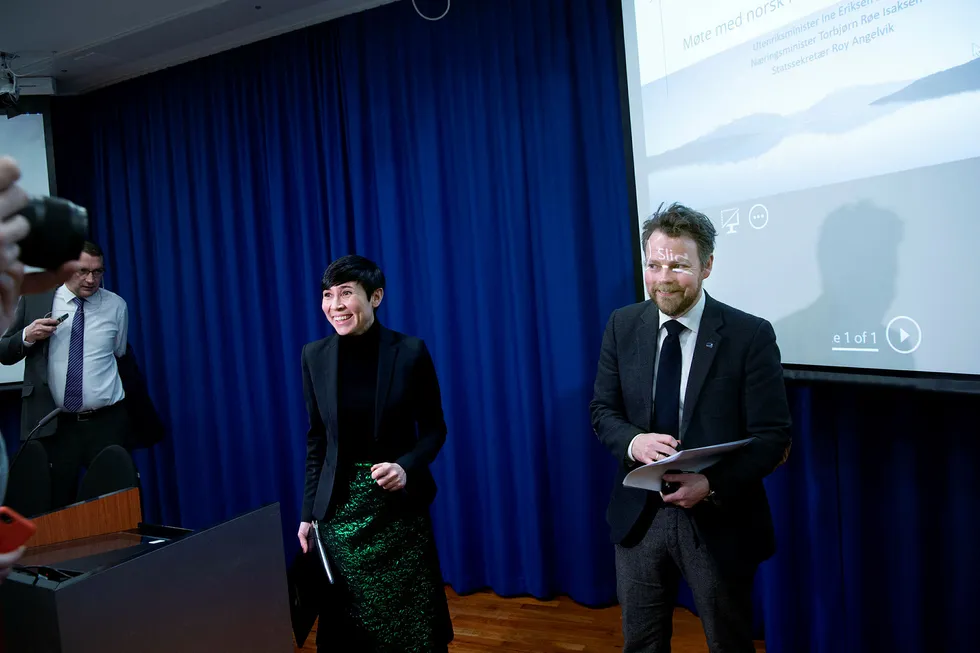 Utenriksminister Ine Eriksen Søreide og næringsminister Torbjørn Røe Isaksen mener de har brukbar kontroll på brexit, og konsekvensene for norsk næringsliv.