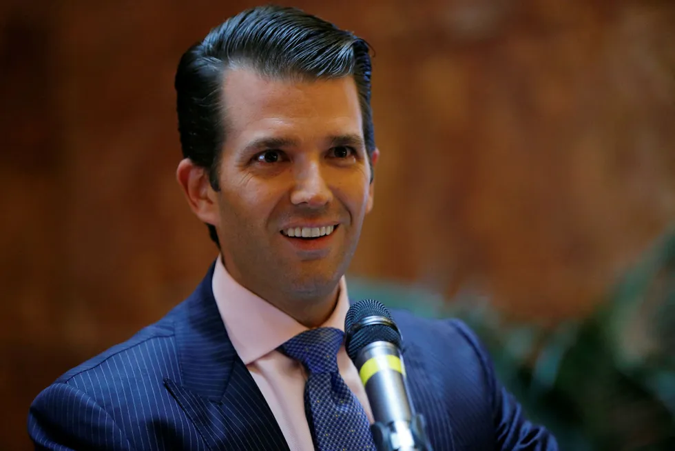 Det stormer rundt Donald Trump Jr. Foto: Kathy Willens/AP photo/NTB scanpix