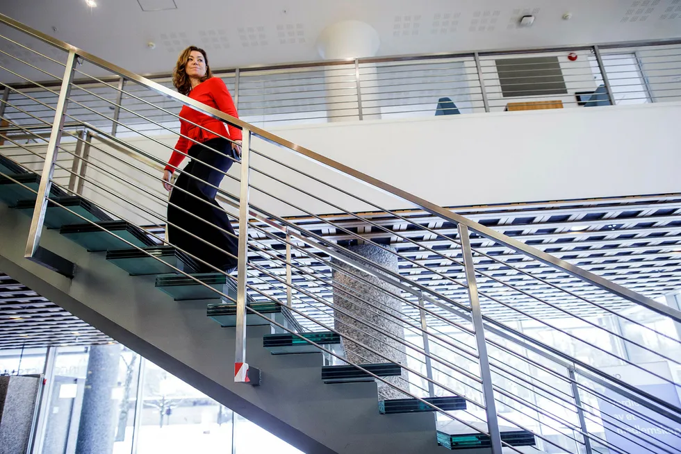 NHO-sjef Kristin Skogen Lund skal i høst ta sjefskurset ved Forsvarets høgskole, og fratrer derfor i nær tre måneder sitt lederverv Foto: Gunnar Blöndal