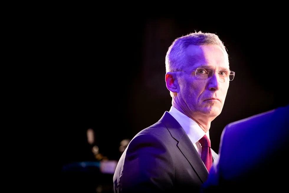 Nato-sjef Jens Stoltenberg, her under NHOs årskonferanse.