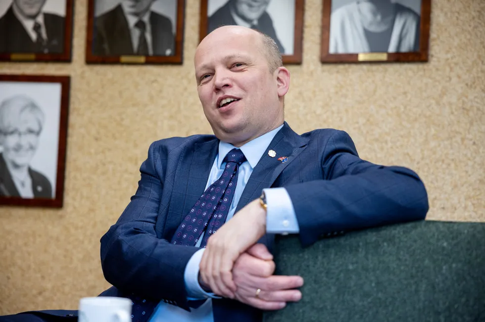 Finansminister Trygve Slagsvold Vedum (Sp)