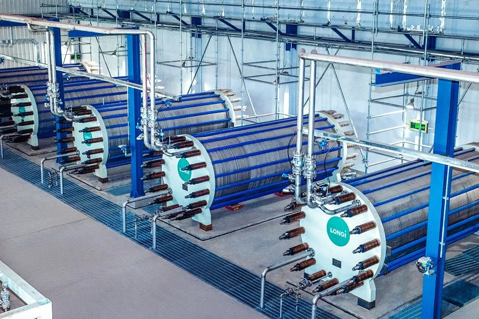 Electrolysers manufactured by Longi, which was ranked in fifth place according to 2024 deliveries by BNEF.