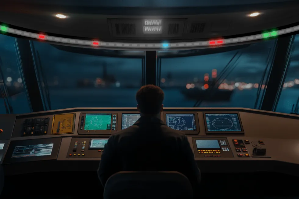 Maritime Head-Up Display (M-HUD) er en LED-basert visuell teknologi designet for å forbedre situasjonsforståelsen til navigatører til sjøs.