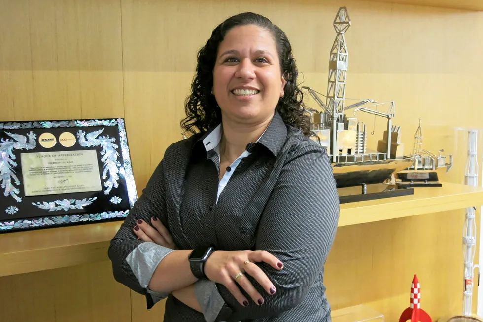 History in the making: Carla Malafaia, offshore installation manager at Ocyan-owned drillship Norbe IX