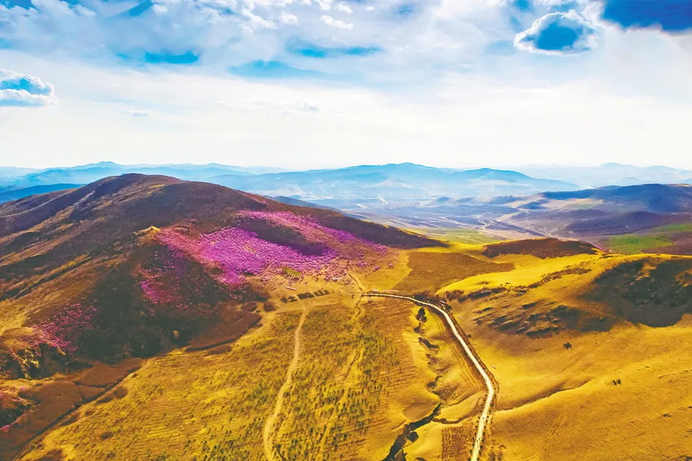 Mountainous countryside near the city of Qiqhar, Heilongjiang province