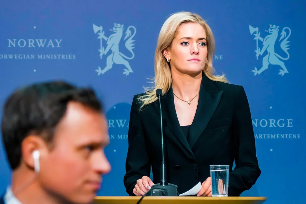 Mot slutten av 2022 la justisministeren frem en stortingsmelding om nasjonal kontroll. Her ved en annen pressekonferanse.