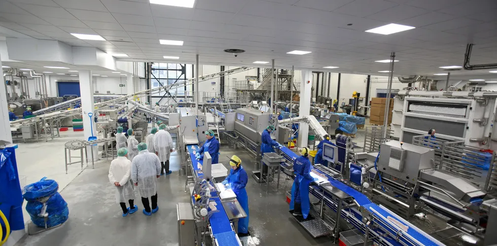 Om det skal finnes en fiskeindustri i Nord-Norge, må det overføres kvoter fra trålerne og til større kystbåter, skriver Steinar Eilassen. Bildet er fra Primex sin fabrikk på Myre i Vesterålen.