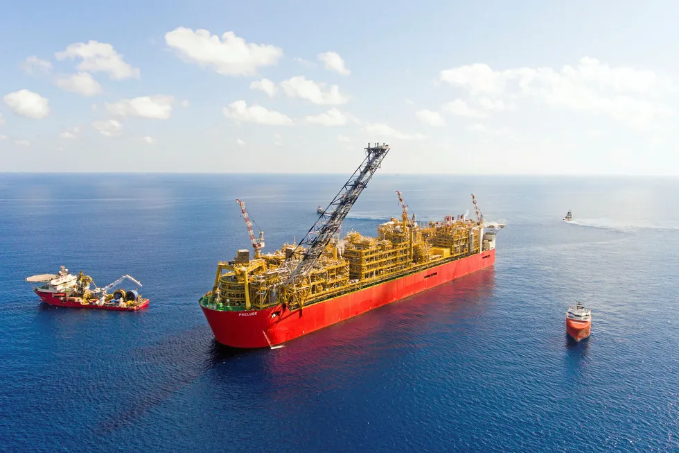 Shipping condensate: the Prelude FLNG vessel off Western Australia