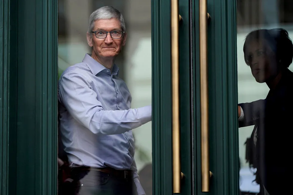 Apple-sjef Tim Cook. Tirsdag ble det kjent at Apple stanser salget av produkter i Russland.