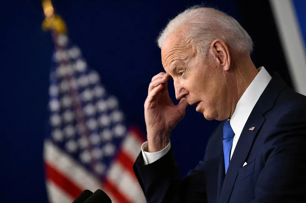 President Joe Biden speaking at the White House.