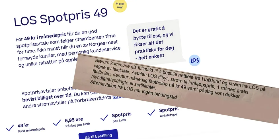 Når en ny beboer flytter inn i en velferdsbolig i Bærum Kommune, må den første strømavtalen inngås med strømselskapet Los.