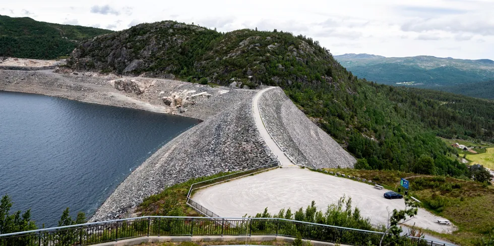 Magasinet ved Vatnedalsdammen - eid av Agder Energi.