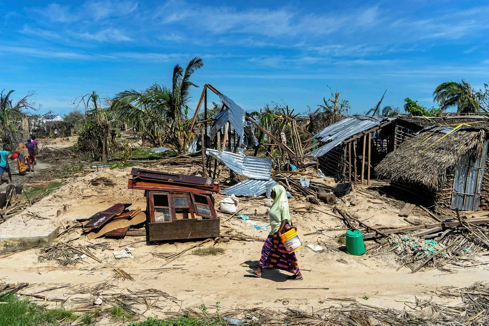 Attacked: Islamist insurgents last month launched an unsuccessful marine assault on Ibo Island, pictured after last year's devastating cyclone