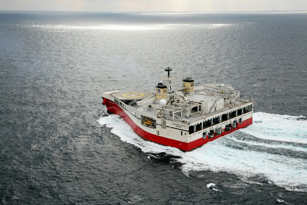 Offshore survey: a PGS seismic vessel