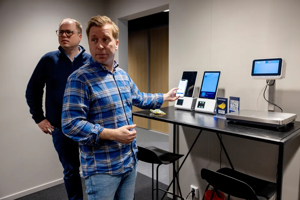 Det lille teknologiselskapet fra Moss utfordret etablerte tek-giganter med mobilbaserte betalingsløsninger. Nå er Fygi konkurs. Her er gründer Espen Lippert sammen med daglig leder Amund Skaaden.