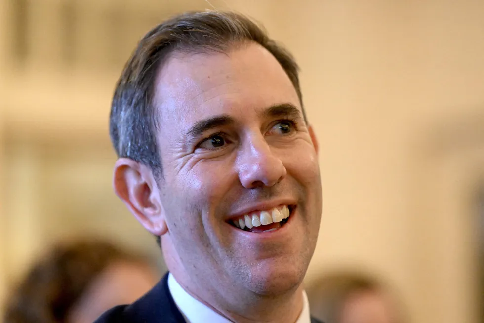 Budget announced: Australia's treasurer Jim Chalmers smiles during a swearing-in ceremony at Government House in Canberra.