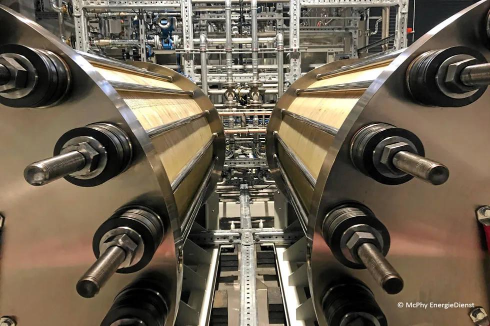Electrolysers under construction in McPhy factory